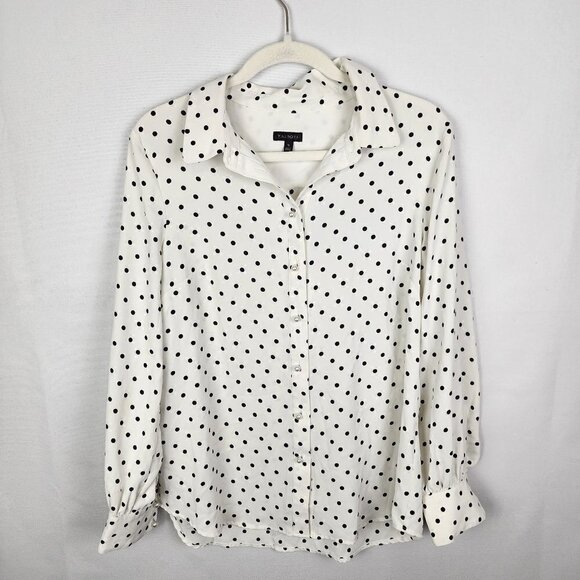 Talbots Pearl Button Polka Dot Top M - Picture 1 of 4